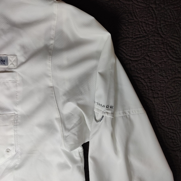 Columbia PFG Long Sleeve Fishing Vented Shirt Mens 2XL Solid White Tamiami - Picture 7 of 15